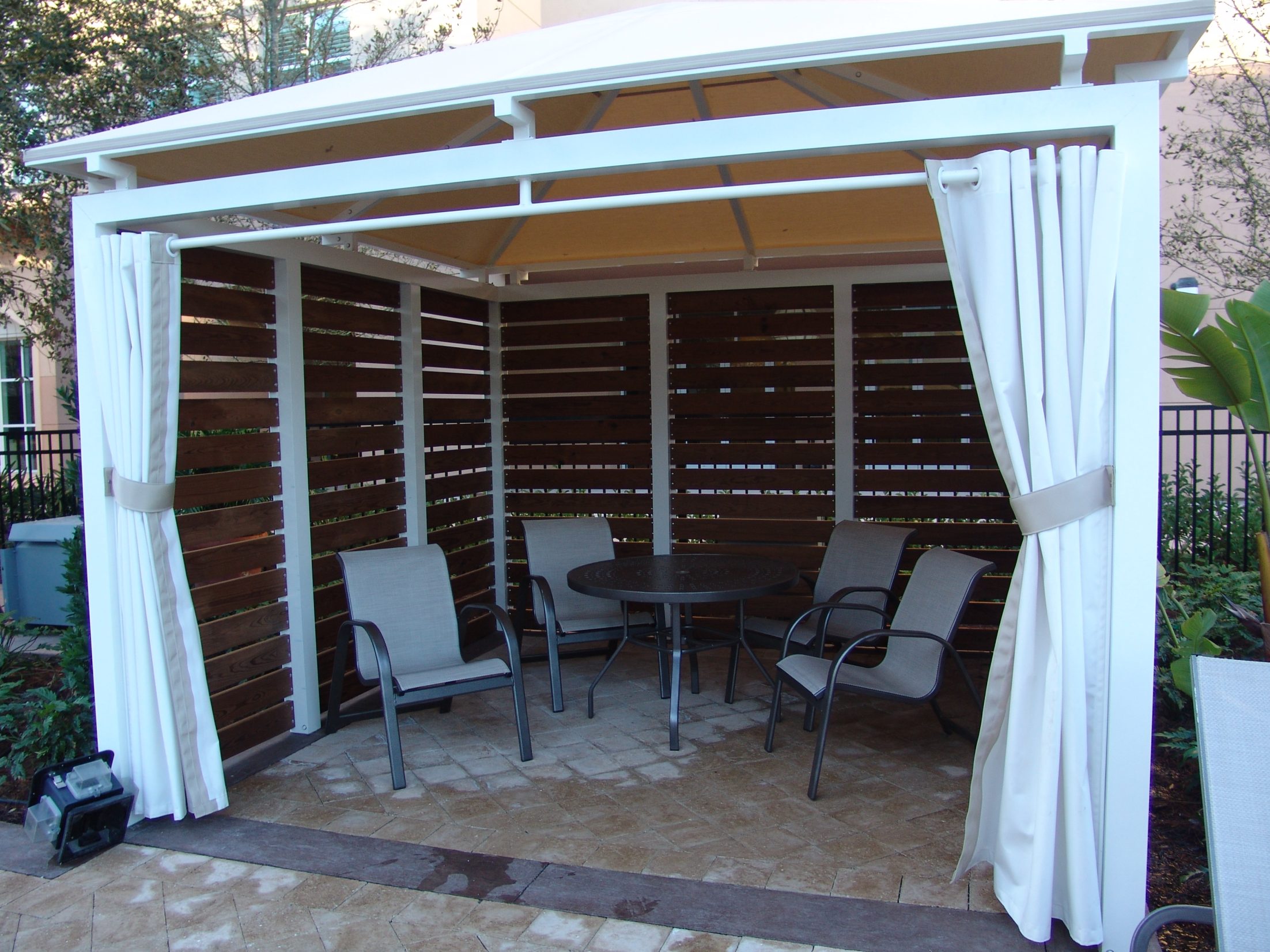 CommerciaaCommercial Cabana with Seating — Fort Myers, FL — Accent Awning Companyl Cabanas