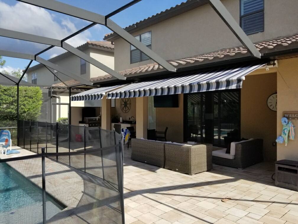 Swimming Pool Area Retractable Awnings — Fort Myers, FL — Accent Awning Company